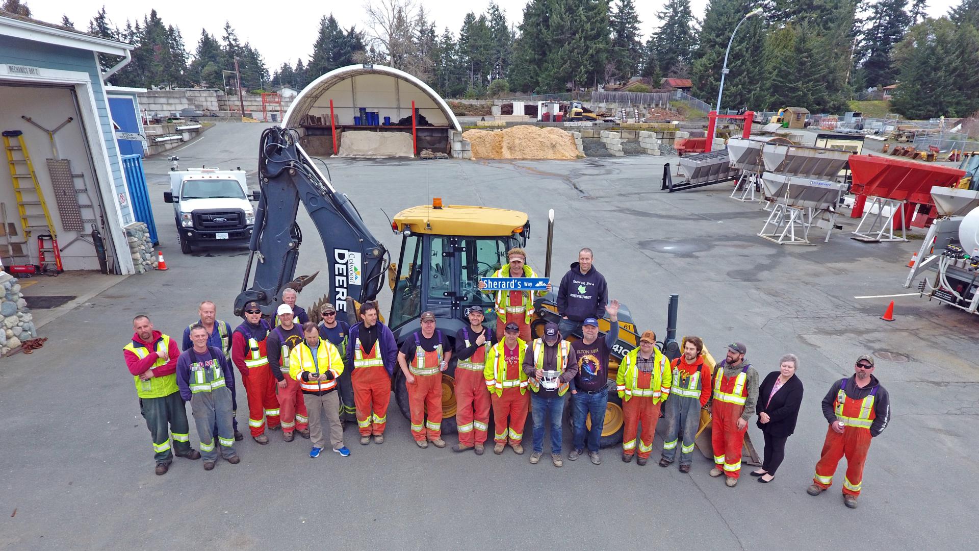 public works team aerial