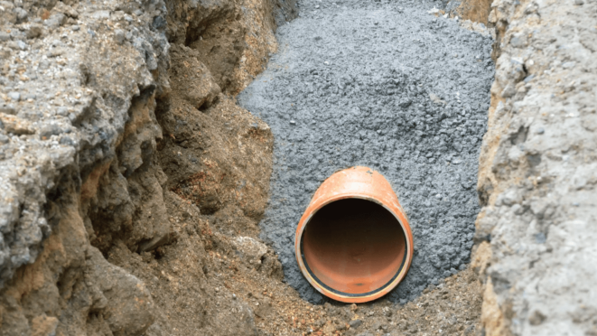 sewer pipe gravel