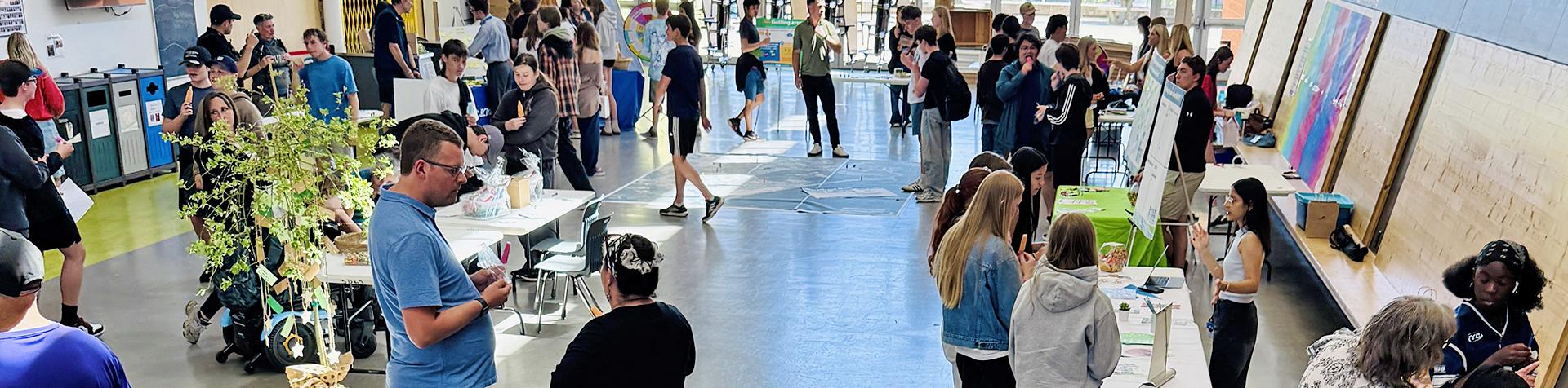 students engagement stations at high school