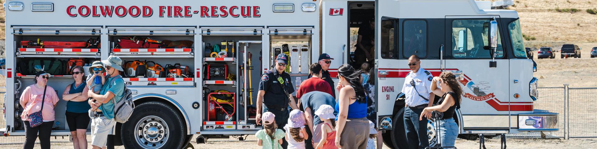 kids fire truck at event