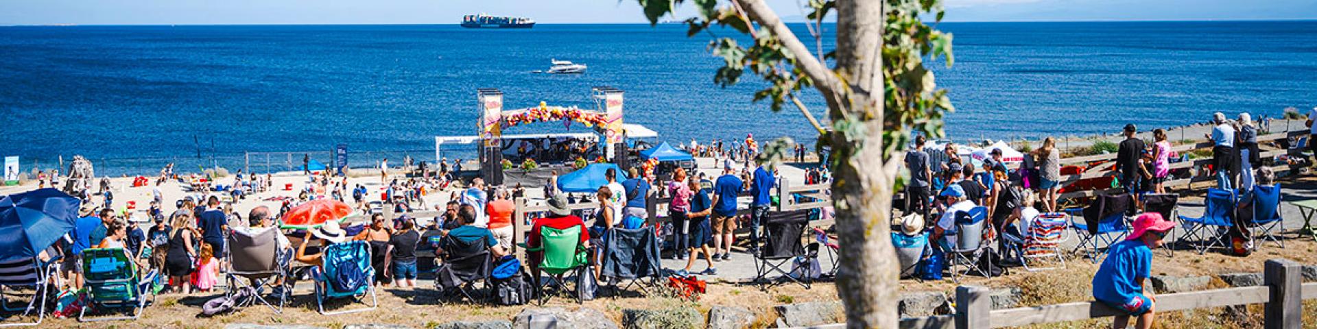 people at festival on the beach