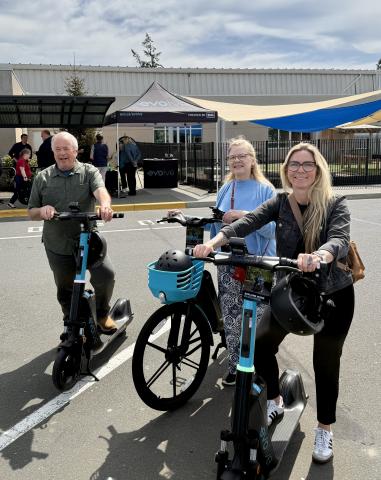 Councillors on e-scooters and bikes