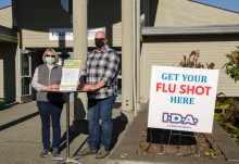 flu clinic staff ready to welcome patients
