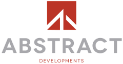 Abstract Developments logo with stylized red and white icon above the company name in grey text.