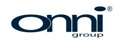 Onni Group logo in navy blue text with a circular design element.