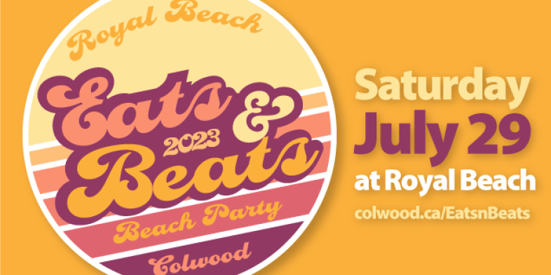 Poster for Royal Beach Eats & Beats Beach Party 2023, scheduled for Saturday, July 29 at Royal Beach, with event details.