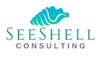 See Shell Consulting logo with a turquoise seashell and grey text.