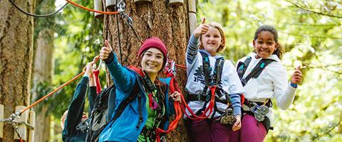 family at wildplay tree adventure